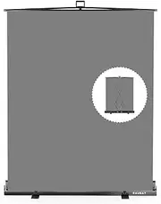 【Easy Set-Up】 RAUBAY 152 x 210 CM Collapsible Grey Backdrop Portable Retractable Panel Photo Gray Background with Stand for Video Conference, Photographic Studio, Streaming