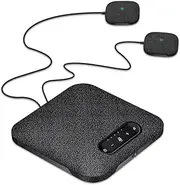 Desktop USB Wirel BT Conference Speakerphone Built-in 4 Microphones Hi-Fi Speaker 2 Extension Mic 360° Voice Pickup Noise Canceling Function for PC Laptop Video Recording Gaming Online Class Skype