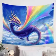 Cool Art Rainbow Dragon Tapestry