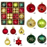 44Pcs Christmas Tree Xmas Balls Decorations Baubles Party Wedding Ornament