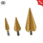 3Pack High Speed Steel Step Cone Drill Titanium Steel Metal Hole Cutter Bit New