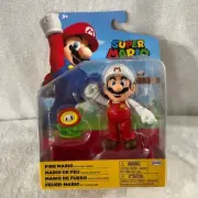 2021 Nintendo Super Mario Fire Mario & Fire Flower Action Figure Collectors Toy