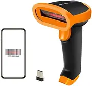 zolyet Wirel 2.4G 1D Barcode Scanner Handheld USB Wired Bar Code Reader Manual Trigger Scanning Support Paper Code/Screen Code Compatible with Windows Android iOS System for 1D wirel Barcode Scanner