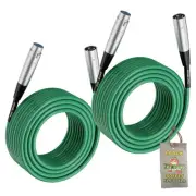 FAT TOAD XLR Microphone Cables 50Ft 2 PACK - DJ Pro Audio Studio Mic Cord Wire