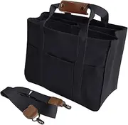 Diaper Bag - Stroller Mum Bag Baby Multifunctional Mother Baby Bag Tote Leisure Mother Bag with Compartment, Canvas Shopping Bag with Multiple Pockets, Diaper Bag, Backpack Tote Bag F, black,