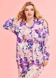 [Taking Shape] Taking Shape Ecovero Butterfly Pyjama Shirt Size 16 in Print, Viscose - Plus Size Women's Clothing Print
