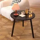 End Table, Modern Wood round Side Table, Small Bedside Table, Simple Nightstand