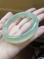 巴西冰玉髓 53.3 Mm 青提葡萄 Natural chalcedony Agate Bangle
