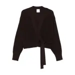 [Allude] Allude Wrap-tie Cardigan M BROWN