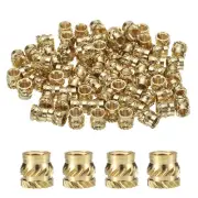 50pcs M5 Threaded Inserts Brass Heat Set Insert M5x7mm, OD 7mm Knurled Nuts