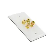 Selby Budget 2 Speaker Cable Wall Plate Wallplate DIY Home Theatre Hi-Fi White