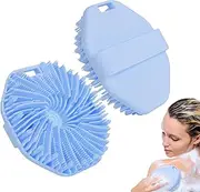 Silicone Body Scrubber, Exfoliating Body Scrubber for Sensitive Skin, Silicone Body Scrubber Shower Brush, Silicone Body Brush for Showering (Blue, 1Pcs)