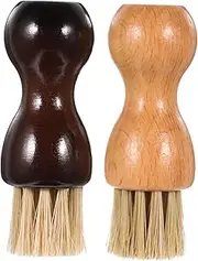 WRITWAA Efficient Sneaker Cleaning Brush Set 2pcs Mini Shoe Polish Brush for Boot Leather Shoes Soft Bristles