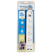 Sansai PAD-503USB 4 Outlet USB Ax2 Surge Protect Powerboard with Master Switch