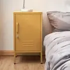 Bedroom Mini Metal Locker Storage Adjustable Shelf Cabinet Organizer Yellow