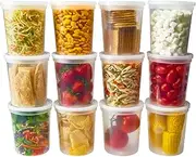 DuraHome - Deli Food Storage Containers with Lids 32 Ounce, Quart Pack of 24 - Plastic Microwaveable Container
