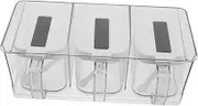 1 Set Transparent Seasoning Box Acrylic Spice Containers with Lid Oil Salt Storage Jars Wall Mounted Clear Condiment Organizer