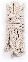 Tosnail 50 Feet 5/8" Natural Triple-Strand Twisted Cotton Rope