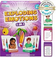 Exploding Emotions Flashcards and Game: 2 in 1, Social Emotional Learning, Emotion and Feeling Cards for Kids, Teaches Social Skills in a Hilarious Family Game, Autism Game for Therapy