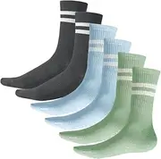 [Dress Cici] Yoga Pilates Non Slip Socks, Half Calf Crew Grip Socks for Women, Barre Football Running Socks (3 Pairs)
