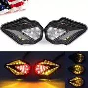 Motorcycle Flush Mount LED Indicator Flowing Turn Signal Light Blinker Amber+Red