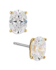 Nadri Modern Love Oval Cubic Zirconia Stud Earrings
