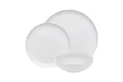 12pc Ecology Canvas Coupe Fine Bone China Dinner Side Plate Bowl Tableware White