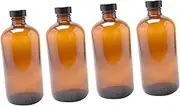 Holibanna 4Pcs Refillable Bottles with Lid for Light Sensitive Materials Round Design for Essential Oils Perfumes and Liquid Storage