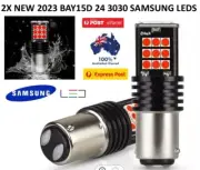 2X BAY15D 1157 P21/5W 12V RED CAR 24 SAMSUNG LED BRAKE STOP TAIL LIGHT BULBS