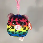 Ty Mini Beanie Squish-A-Boos Key Clip - DOTTY the Leopard (3 inch) Plush MWMTs