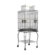 Bird Cage Parrot Aviary Budgie Perch Castor Wheels