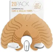 Not Just A Patch X-Patch CGM Sensor Patches (20 Pack) - Water Resistant Omnipod 5 Adhesive Patches - Durable for Active Lifestyle for 10-14 Days - Compatible with Dexcom G6, Libre 2 in Beige
