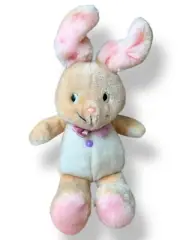 Vintage Russ Smiling Rabbit Plush Peter Bow Tie Tan Bunny Stuffed Animal Easter