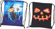 BESTYASH 2pcs Pumpkin Head Backpack Halloween Sweet Bag Halloween Storage Bag Halloween Cookie Bag Halloween Candy Bag Waterproof Backpack for Women Party Favor Men Backpack Black Polyester