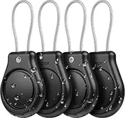 [Pautas] Waterproof AirTag Keychain Holder, Air tag Lock Case with Wire Cable Compatible with Apple AirTags, Durable & Secure Anti-Lost Protective Case with Keyring for Backpack, Key, Luggage (4 Pack)