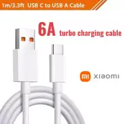 Original Xiaomi Mi Turbo Charge 6A USB Type C to Type A Charging Data Cable, 1M
