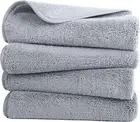 Quick Dry Lint Free Microfibre Hand Towel, 40 X 76 Cm, Set of 4 (Gray)