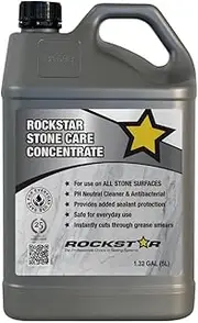 Rockstar STONE CARE CONCENTRATE 5L To Re-fill Stone Care Spray Bottles, Used To Clean All Natural Stone Surfaces– Marble, Travertine, Granite, Limestone, Onyx & Terrazzo Counter Tops, Vanities, Tables