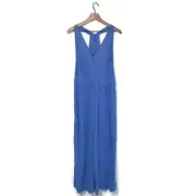 NWT American Eagle Blue Viscose Sleeveless Plunge Jumpsuit Women’s size XL 14 16