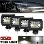 4PC 4"Inch LED Cube Pods Work Light Bar Flood Driving Off-Road For Jeep Wrangler