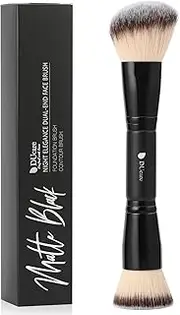 DUcare Foundation Brush Contour Bronzer Double Ended Makeup Brush for Blending Liquid Powder Concealer Cream Blush Buffe Black