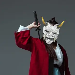 般若面具萬圣節裝扮男惡魔鬼武士修羅全臉獠牙日式樹脂劇本殺