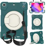 MCC Kids Shockproof Strap iPad 9.7 2018 6th Gen Apple Case Cover Ring [Dark Green]