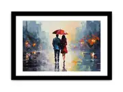 Man Woman Umbrella Art Framed Art Framed print Art Poster