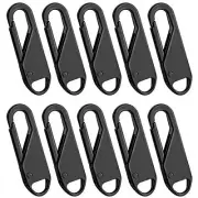 10 Pieces Zipper Pull Replacement Zipper Repair Kit Zipper Slider Pull Black