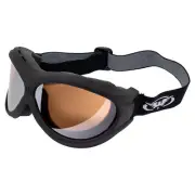 Global Vision Big Ben Motorcycle Safety Goggles OTG Black w/ Driving Mirror Lens