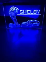 MUSTANG SHELBY LED NEON BLUE LIGHT SIGN 8x12