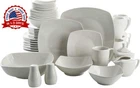 Vajillas Modernas Cuadradas Porcelana Juego De Completo Blanca Para 6 Personas