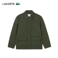 在飛比找momo購物網優惠-【LACOSTE】男裝-格紋鋪棉大口袋外套(綠色)
