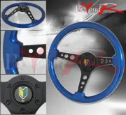 350mm Deep Dish Light Weight Steering Wheel Green Yellow Jdm Leaf Button Horn (for: Daihatsu)